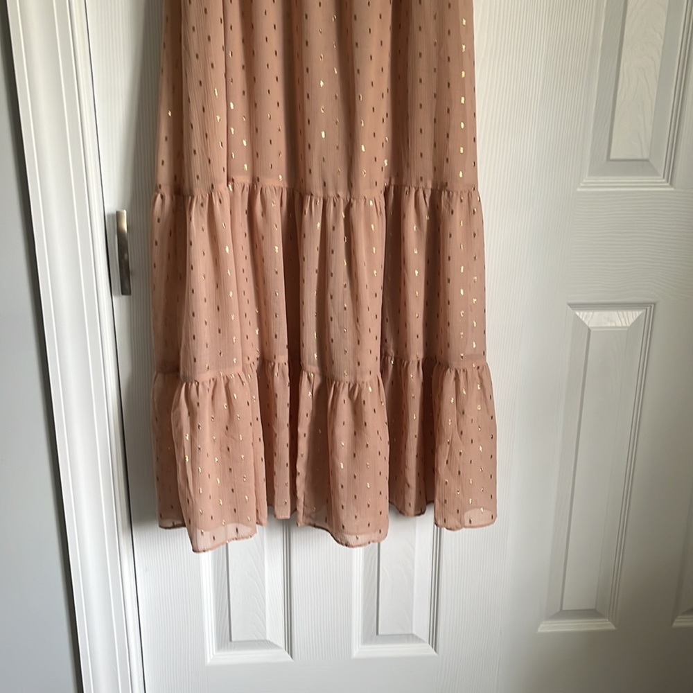 NEVER WORN- M- EXPRESS Pink Metallic Maxi Dress - Picture 3 of 7